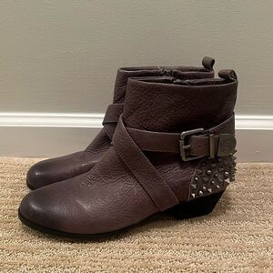 Vince Camuto Grey Taupe Studded Ankle Booties
